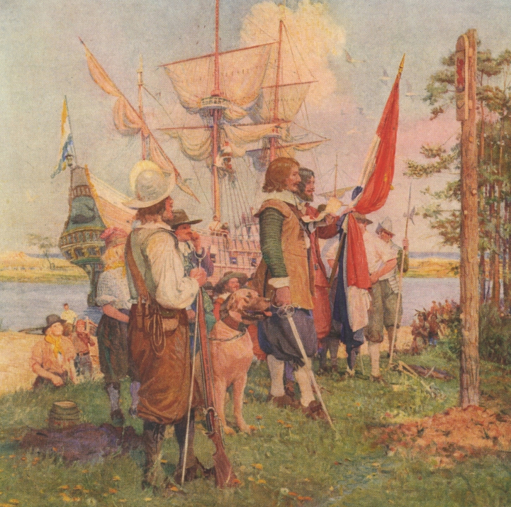 Artwork depicting the Dutch arriving in Lewes on the ship Walvis is part of the collection of the Delaware Division of Historical and Cultural Affairs.